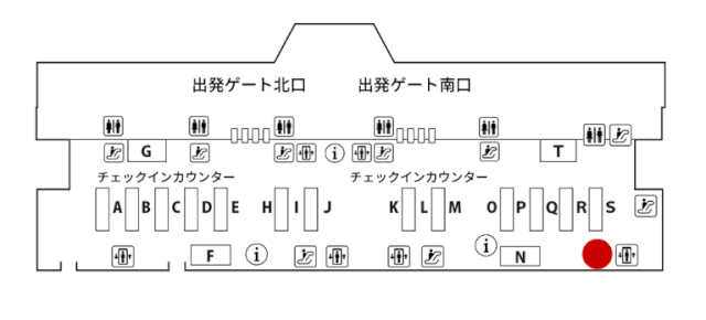 成田空港 JALABCカウンター地図